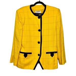 Kasper Vintage Power Dressing Blazer Womens Size 16 Executive Workwear 1980s